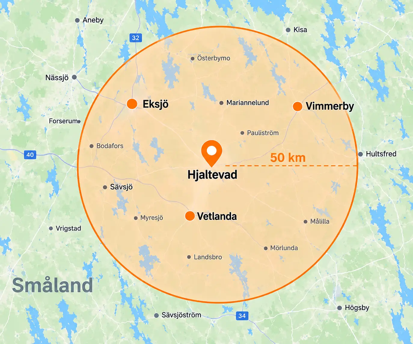 Service område
